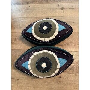 Evil Eye 2 Pillows With Blue And Green Tones